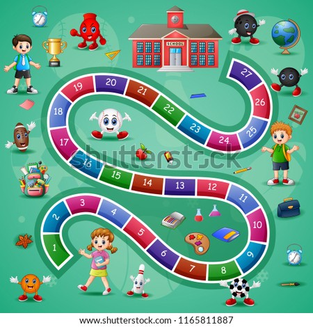 Snakes and ladders game school  theme