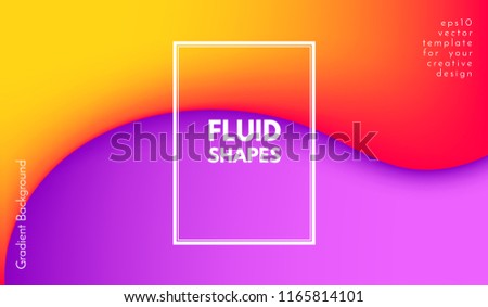 Colorful Fluid Shapes. 3d Graphic Illustration with Bright Liquid. Abstract Fluid Poster with Gradient. Trendy Flow Design. Vector Background with Fluid Shapes for Cover, Poster, Business Presentation