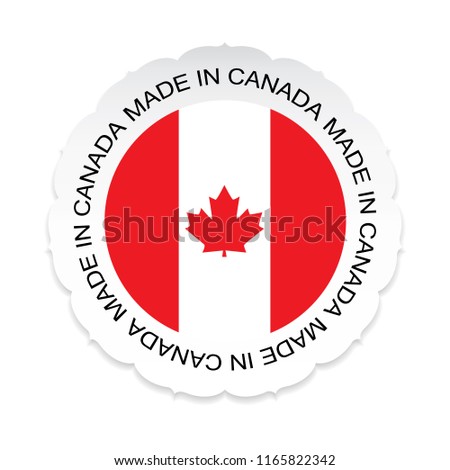 Canada Flag vector.Canada national official colors, Made in Canada on a white background