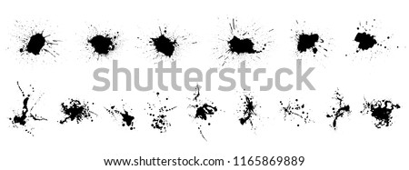 Grunge set. Detailed grunge backgrounds. Liquid. Paint strokes collection. Stains. Grunge splash. Ink stain. Grunges collection. Isolated backdrops for text or logo.  Place for text. Design element. Royalty-Free Stock Photo #1165869889