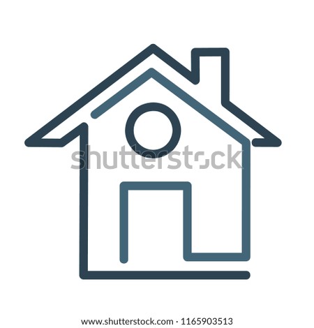 Modern house symbol icon, flat illustration