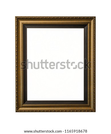 Decorative vintage gold frames or photo frame elegant isolated on white background.