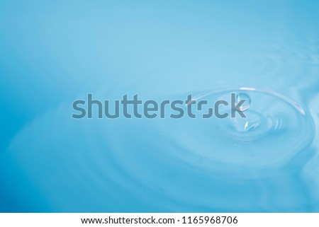 Closeup water ripple effect on blue.