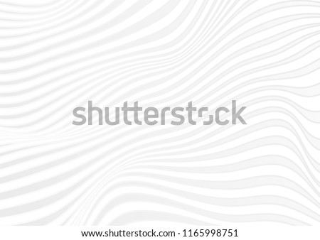 Abstract grey 3d curved waves refraction geometric background. Vector tech design