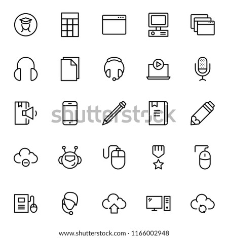 E-learning icon set. Collection of high quality black outline logo for web site design and mobile apps. Vector illustration on a white background.