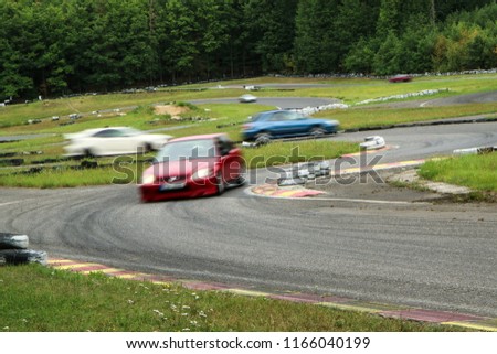 A picture from a small race track, where the free rides are performed. Drivers can drive for fun during the weekend free races. 