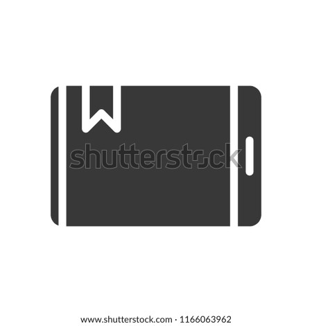bookmark on tablet or smartphone device screen icon