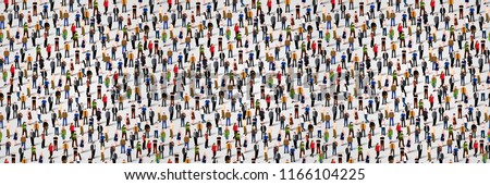 Large group of people. Crowd seamless background. Vector illustration Royalty-Free Stock Photo #1166104225