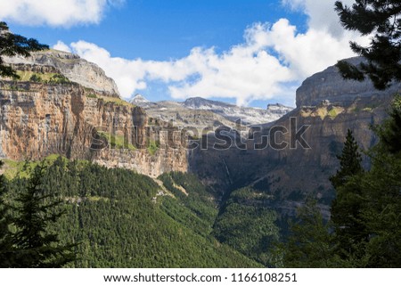 Ordesa national park in Pyrenees mountain range