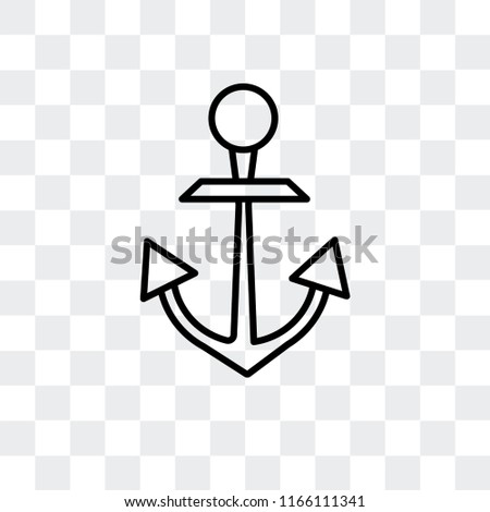 Anchor vector icon isolated on transparent background, Anchor logo concept