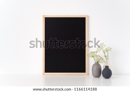 Letter Board mockup with a host in vases. Mockup for headline, design. Template for small businesses, lifestyle bloggers