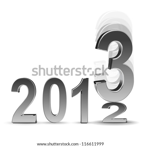 New year 2013 background glossy numbers vector illustration