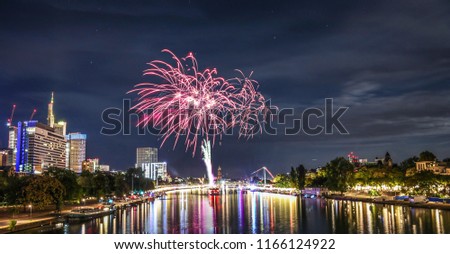 Fireworks at museumsuferfest 2018 Royalty-Free Stock Photo #1166124922