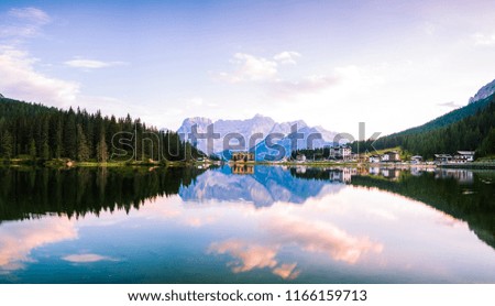 The misurina lake on the dolomite in Italy