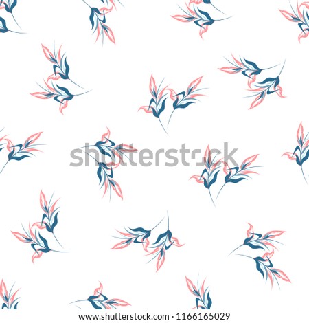 Seamless background decorated with floral leaves.