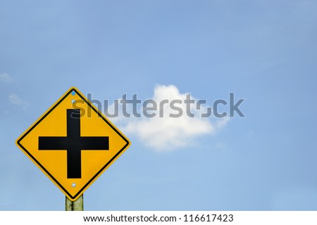 road sign on background,junction sign,intersection, crossroad.