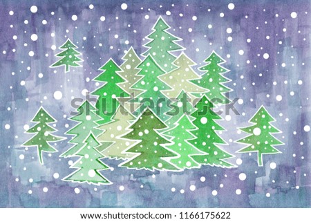 spruce forest in watercolour 