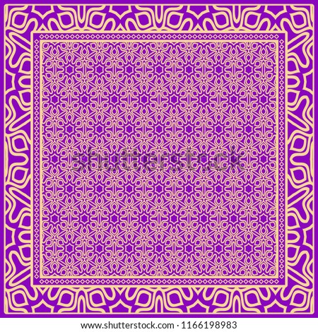 Floral Geometric Pattern. Vector illustration. For fabric, textile, bandana, scarg, print