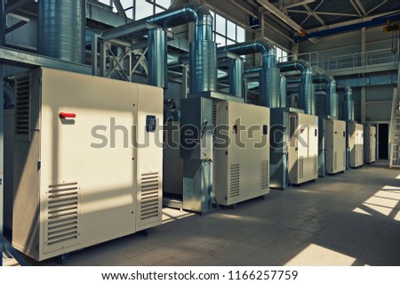 Air Compressor System Room Royalty-Free Stock Photo #1166257759