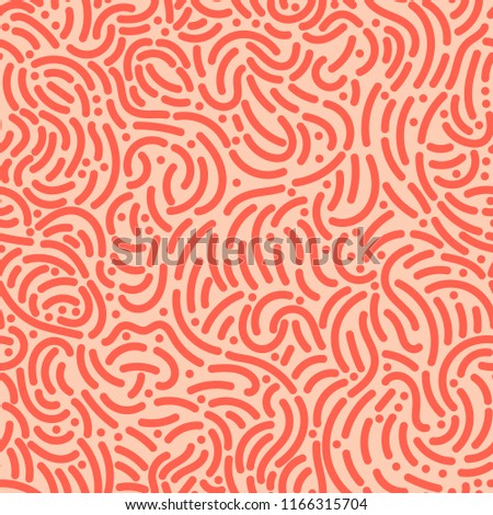Seamless organic rounded lines pattern on white background. Vector illustration

