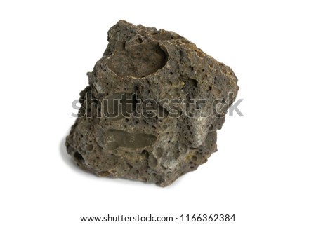 Basalt rock isolate on white background
 Royalty-Free Stock Photo #1166362384