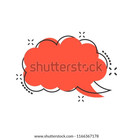 Vector cartoon blank empty speech bubble icon in comic style. Dialogue box illustration pictogram. Speech message splash effect concept.