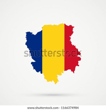 Volyn Oblast (Ukraine) map in Romania flag colors