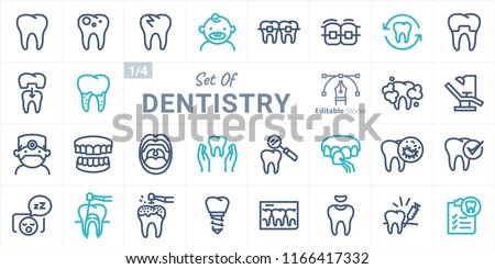 Dentistry Vector Icon Set B01 Royalty-Free Stock Photo #1166417332