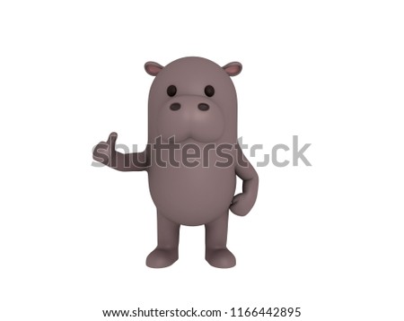 Cartoon Hippopotamus in 3D rendering.