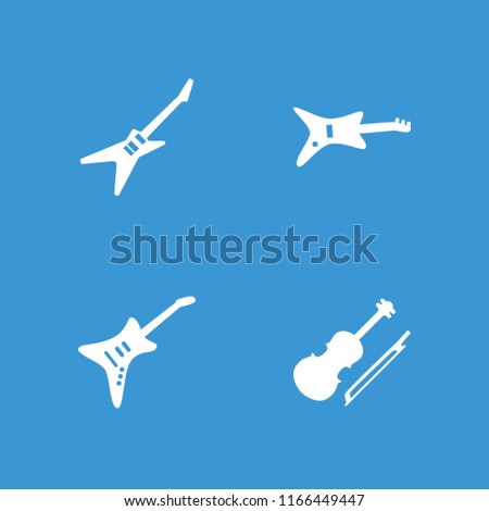 Musician icon. collection of 4 musician filled icons such as guitar. editable musician icons for web and mobile.