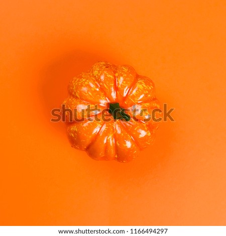 orange pumpkin on an orange background. Happy Halloween!