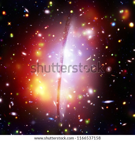 Glaxies and nebula in deep space. Star cluster. The elements of this image furnished by NASA.
