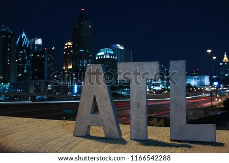 ATL sign at night Royalty-Free Stock Photo #1166542288