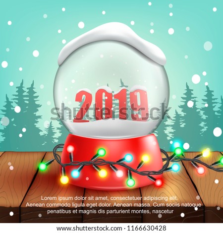 Christmas snow ball 2019.decoration.vector illustration