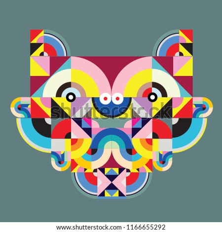 vector colorful abstract polygonal illustration animal face mask with abstract geometric shape