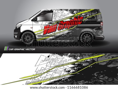 
Cargo van Livery graphic vector. abstract shape with grunge background design for vehicle vinyl wrap 