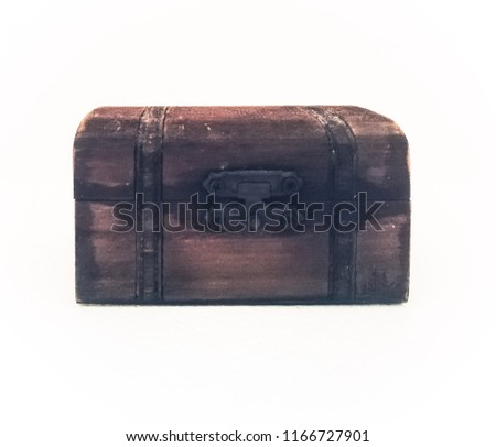 Wooden box on white background,chest