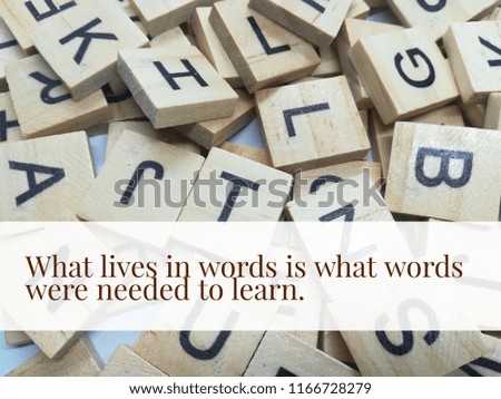 what lives in words quote
