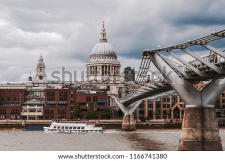 City of London with River Thames and bridge