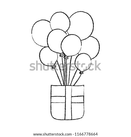 grunge birthday party present gift and balloons