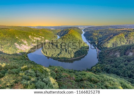 famous river saar loop in Orscholz Royalty-Free Stock Photo #1166825278
