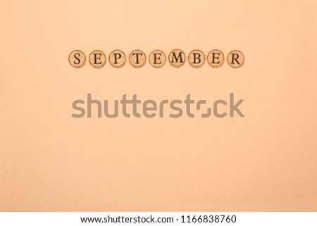 September is spelled. Background for the calendar
