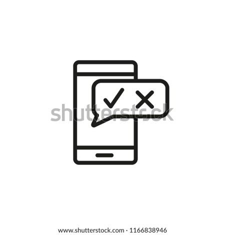 Mobile satisfaction survey line icon. Evaluation form, feedback, service rating. Survey concept. Vector illustration can be used for topics like technology, internet, service