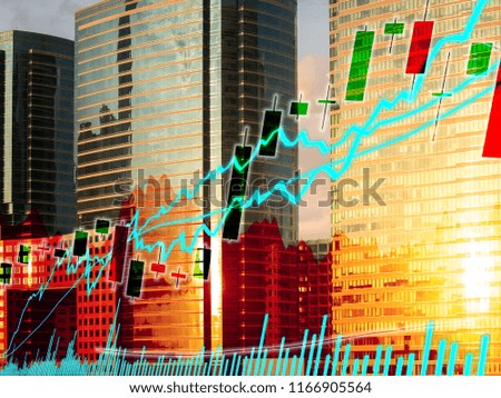 Perspective stock market index with modern building in background