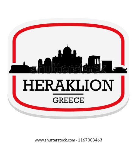 Heraklion Greece Label Stamp Icon Skyline City Design Tourism. Royalty-Free Stock Photo #1167003463