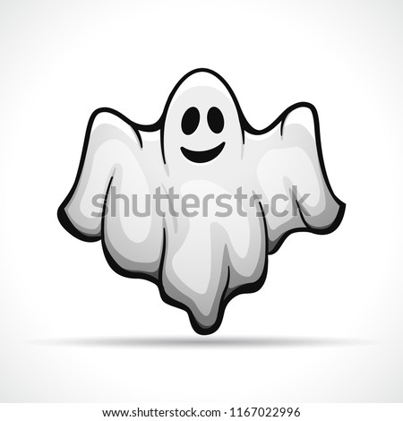 Vector illustration of ghost on white background