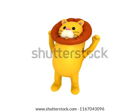 Cartoon Lion in 3D rendering.