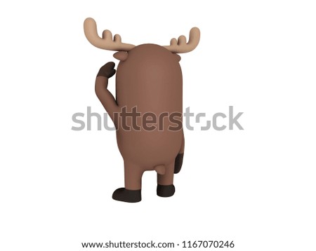 Cartoon Moose in 3D rendering.