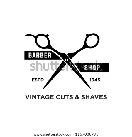 Barber shop vintage retro vector logo