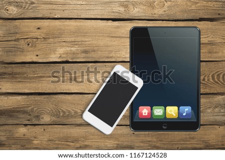 Blank mobile smart phone and digital tablet